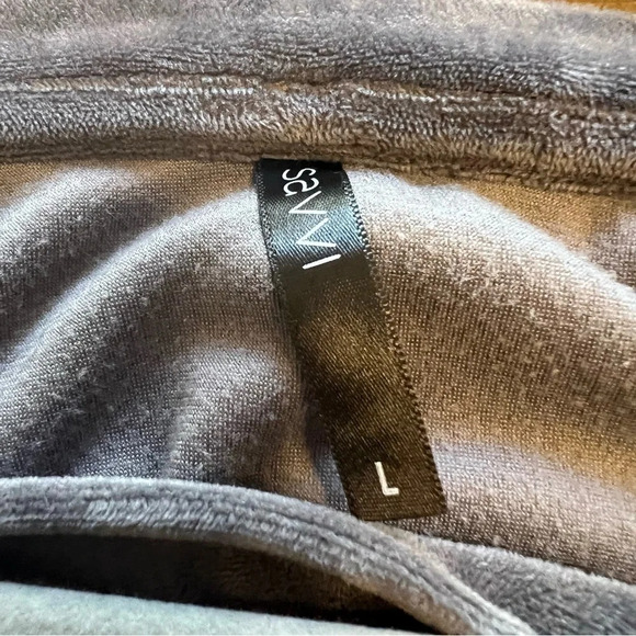 SAVVI Natasha Velour Velvet Sweater Cinched Gray Soft Large - Picture 3 of 8